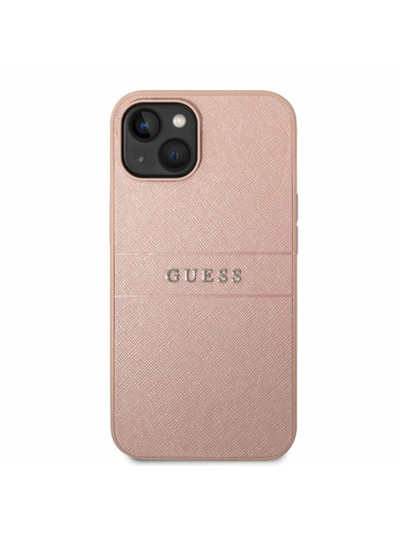 Guess Guess PU Leather Saffiano Заден протектор за iPhone 14 Plus Pink