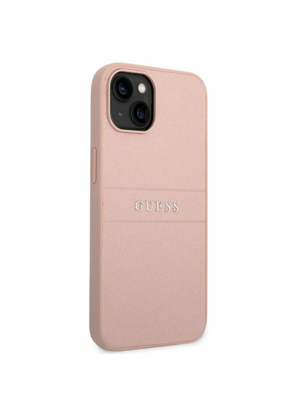 Guess Guess PU Leather Saffiano Заден протектор за iPhone 14 Plus Pink