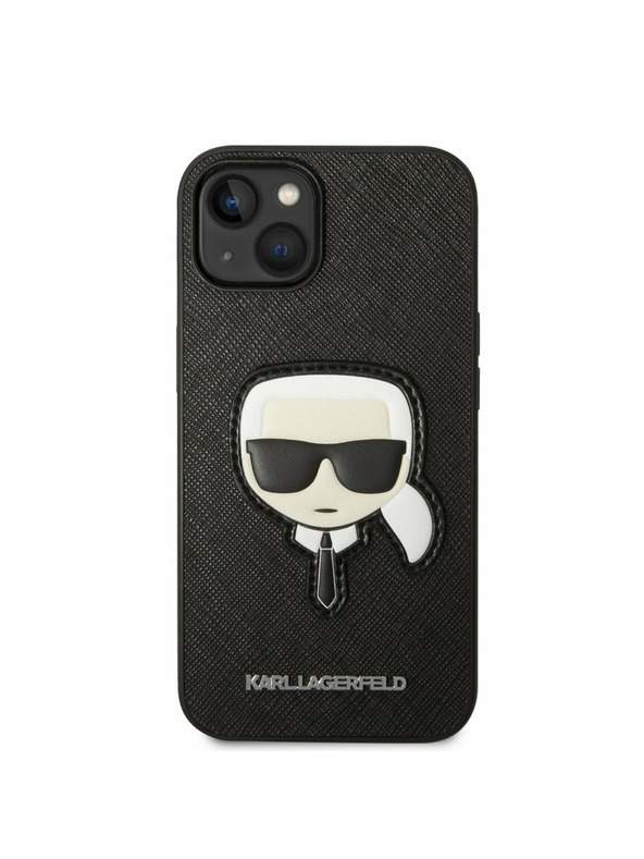 Karl Lagerfeld Karl Lagerfeld PU Saffiano Karl Head Заден протектор за iPhone 14 Plus Black