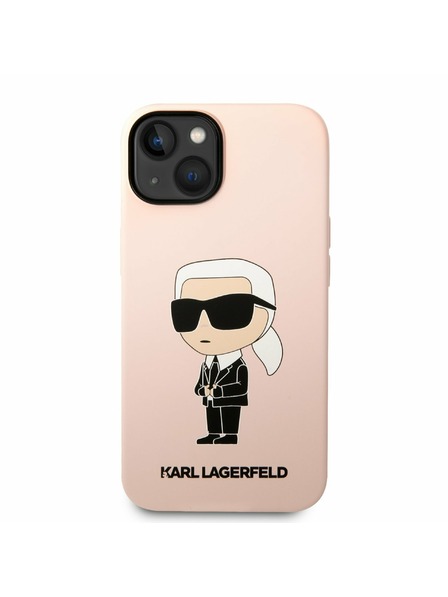 Karl Lagerfeld Karl Lagerfeld Liquid Silicone Ikonik NFT Заден протектор за iPhone 14 Plus Pink