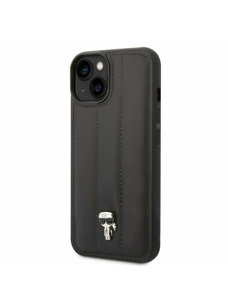 Karl Lagerfeld Karl Lagerfeld Quilted Puffy Ikonik Logo Заден протектор за iPhone 14 Plus Black