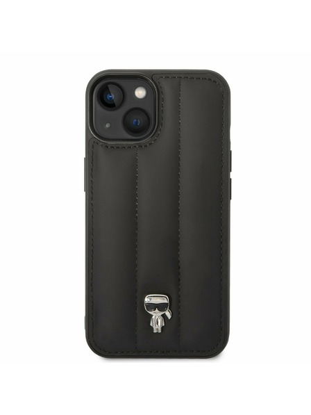 Karl Lagerfeld Karl Lagerfeld Quilted Puffy Ikonik Logo Заден протектор за iPhone 14 Plus Black