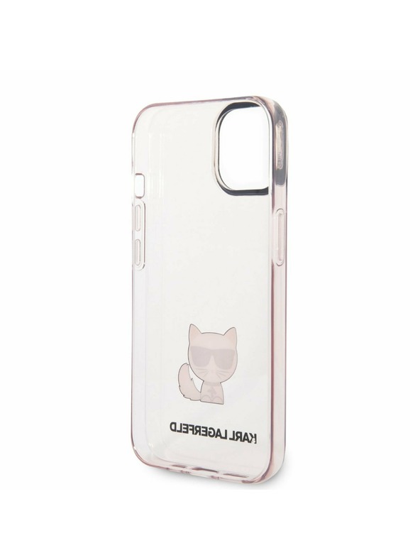 Karl Lagerfeld Karl Lagerfeld Choupette Logo Заден протектор за iPhone 14 Plus Pink