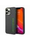 AMG AMG Liquid Silicone Green Logo Задна обвивка за iPhone 14 Pro Grey