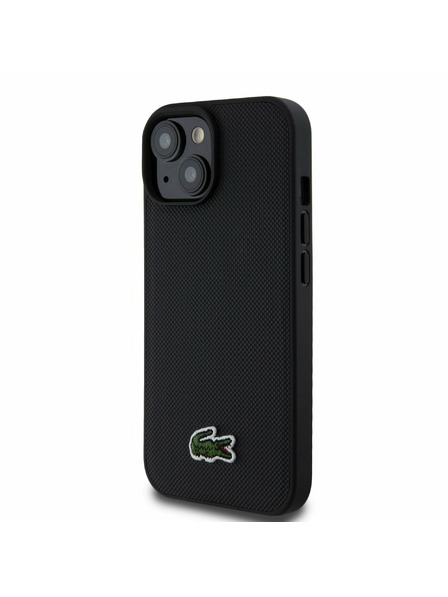 Lacoste Lacoste Iconic Petit Pique Woven Logo Magsafe Задна обвивка за iPhone 15 Black