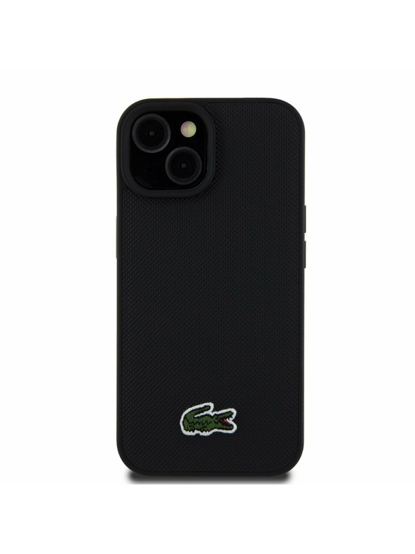 Lacoste Lacoste Iconic Petit Pique Woven Logo Magsafe Задна обвивка за iPhone 15 Black