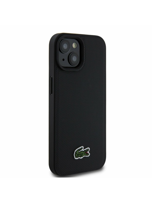 Lacoste Lacoste Iconic Petit Pique Woven Logo Magsafe Задна обвивка за iPhone 15 Black