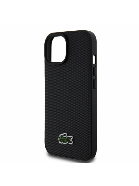 Lacoste Lacoste Iconic Petit Pique Woven Logo Magsafe Задна обвивка за iPhone 15 Black