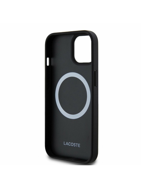 Lacoste Lacoste Iconic Petit Pique Woven Logo Magsafe Задна обвивка за iPhone 15 Black