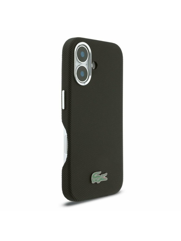 Lacoste Lacoste PVC Iconic Petit Pique Metal Logo MagSafe Задна обвивка за iPhone 16 Black