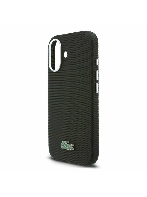 Lacoste Lacoste PVC Iconic Petit Pique Metal Logo MagSafe Задна обвивка за iPhone 16 Black