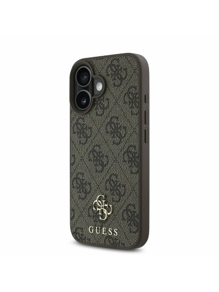 Guess Guess PU 4G Small Metal Logo MagSafe Задна обвивка за iPhone 16 Plus Brown
