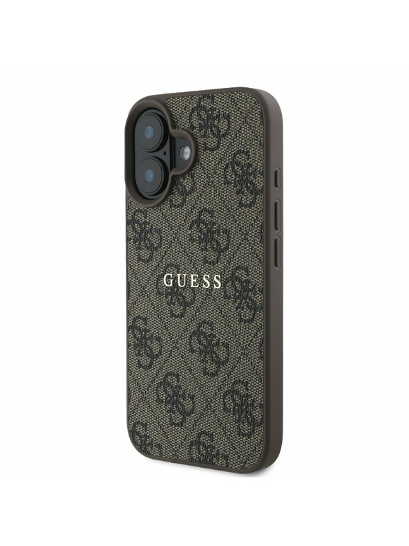 Guess Guess PU 4G Classic Logo MagSafe Задна обвивка за iPhone 16 Plus Brown