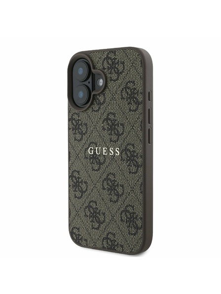 Guess Guess PU 4G Classic Logo MagSafe Задна обвивка за iPhone 16 Plus Brown
