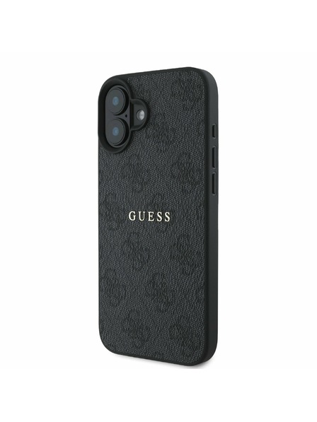 Guess Guess PU 4G Classic Logo MagSafe Задна обвивка за iPhone 16 Plus Black
