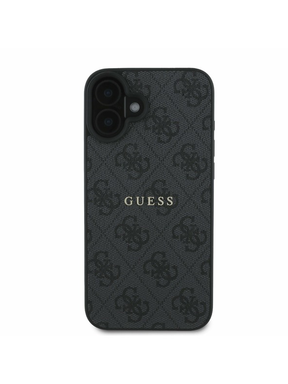 Guess Guess PU 4G Classic Logo MagSafe Задна обвивка за iPhone 16 Plus Black
