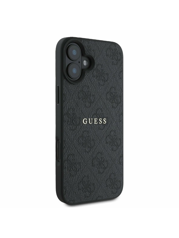 Guess Guess PU 4G Classic Logo MagSafe Задна обвивка за iPhone 16 Plus Black
