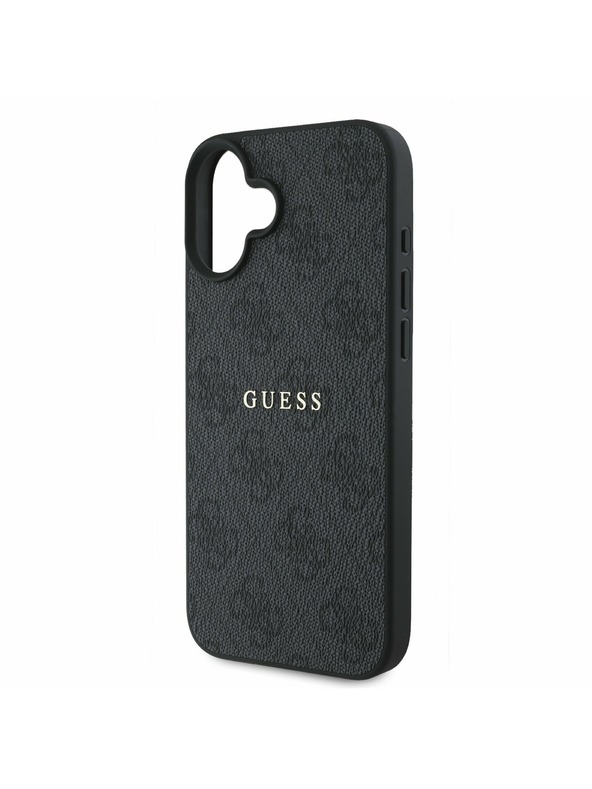 Guess Guess PU 4G Classic Logo MagSafe Задна обвивка за iPhone 16 Plus Black