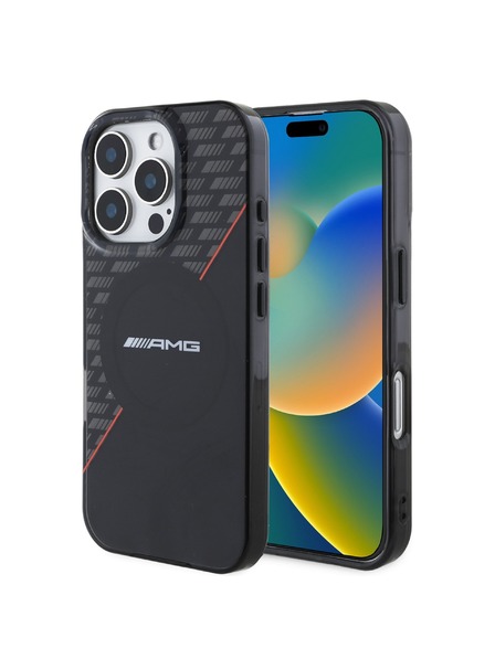 AMG AMG Rhombs MagSafe Задна обвивка за iPhone 16 Pro Black/Red