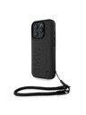BMW BMW Leather Signature and Strap Задна обвивка за iPhone 16 Pro Black
