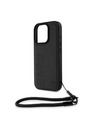 BMW BMW Leather Signature and Strap Задна обвивка за iPhone 16 Pro Black