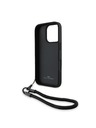BMW BMW Leather Signature and Strap Задна обвивка за iPhone 16 Pro Black