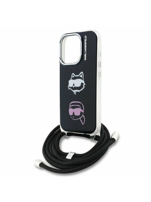 Karl Lagerfeld Karl Lagerfeld IML Crossbody K&CH Heads Задна обвивка за iPhone 16 Pro Black