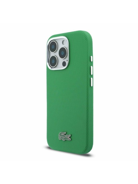 Lacoste Lacoste PVC Iconic Petit Pique Metal Logo MagSafe Задна обвивка за iPhone 16 Pro Estragon Green