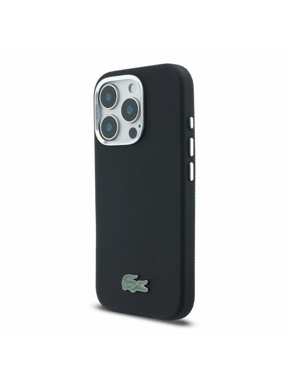 Lacoste Lacoste PVC Iconic Petit Pique Metal Logo MagSafe Задна обвивка за iPhone 16 Pro Black