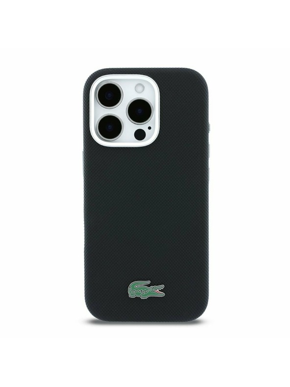 Lacoste Lacoste PVC Iconic Petit Pique Metal Logo MagSafe Задна обвивка за iPhone 16 Pro Black