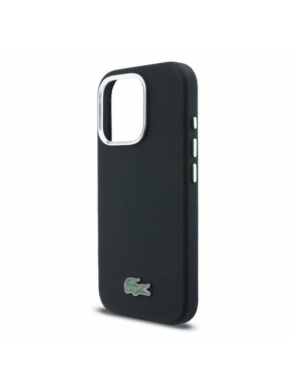 Lacoste Lacoste PVC Iconic Petit Pique Metal Logo MagSafe Задна обвивка за iPhone 16 Pro Black