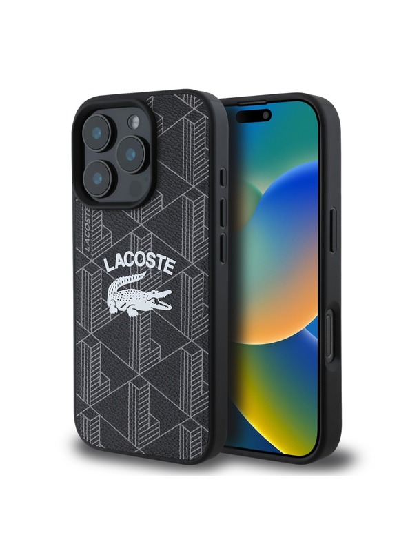 Lacoste Lacoste Blend Monogram MagSafe Задна обвивка за iPhone 16 Pro Black