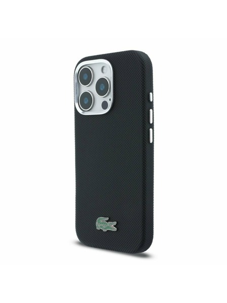 Lacoste Lacoste PVC Iconic Petit Pique Metal Logo MagSafe Задна обвивка за iPhone 16 Pro Max Black