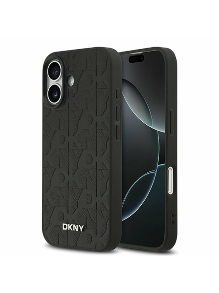 DKNY DKNY PU Leather Grid Pattern Magsafe Задна обвивка за iPhone 17 Black