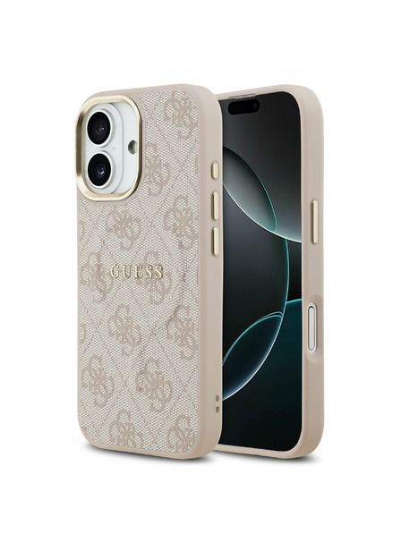 Guess Guess PU Leather 4G Gold Frame MagSafe Задна обвивка за iPhone 17 Pink