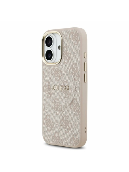 Guess Guess PU Leather 4G Gold Frame MagSafe Задна обвивка за iPhone 17 Pink