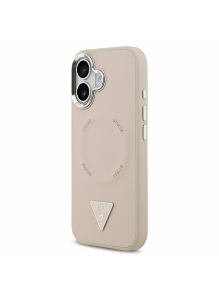 Guess Guess PU Leather Triangle Logo MagSafe Задна обвивка за iPhone 17 Pink