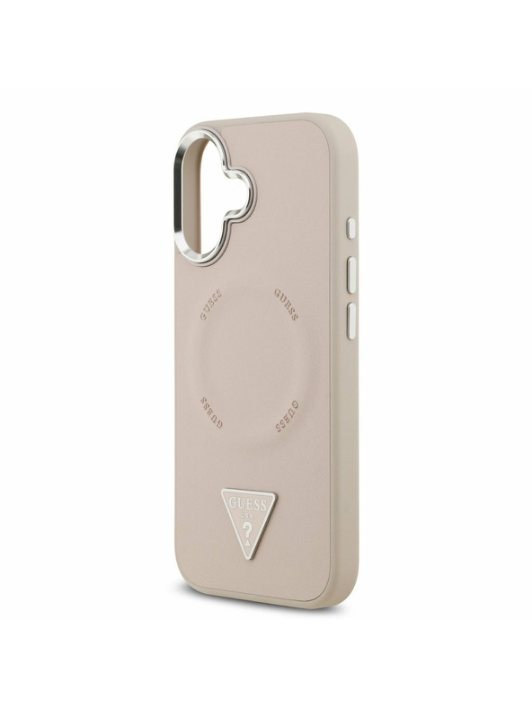 Guess Guess PU Leather Triangle Logo MagSafe Задна обвивка за iPhone 17 Pink