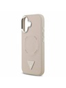 Guess Guess PU Leather Triangle Logo MagSafe Задна обвивка за iPhone 17 Pink