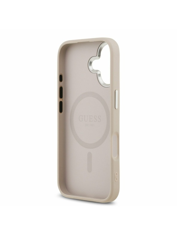 Guess Guess PU Leather Triangle Logo MagSafe Задна обвивка за iPhone 17 Pink