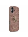 Guess Guess PU Fixed Glitter 4G Metal Logo Задна обвивка за iPhone 17 Pink
