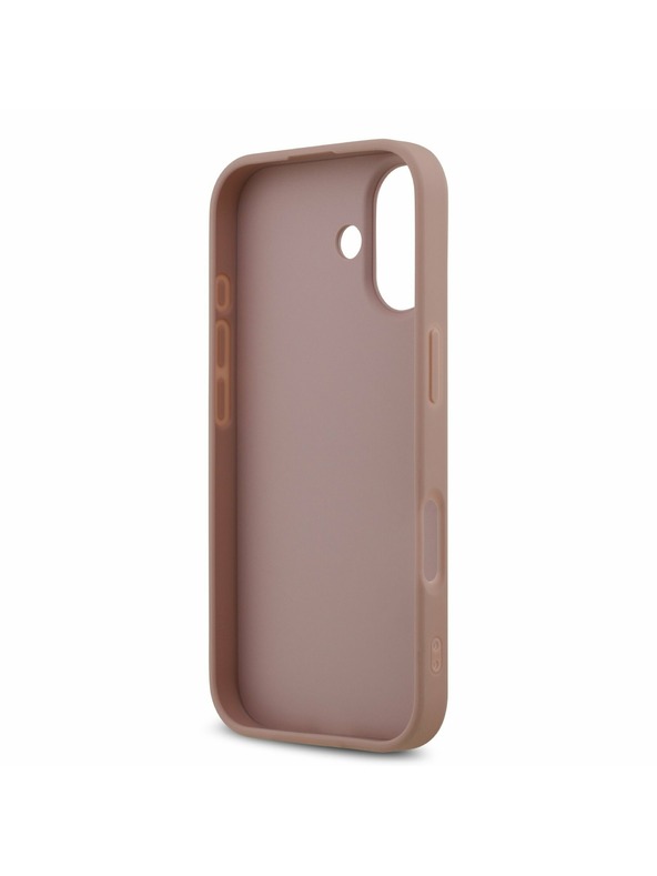 Guess Guess PU Fixed Glitter 4G Metal Logo Задна обвивка за iPhone 17 Pink