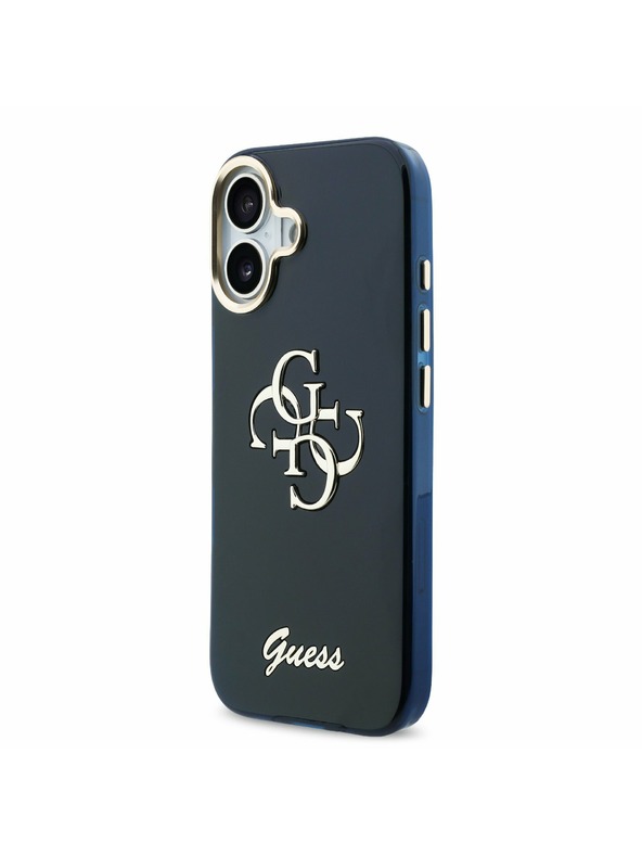 Guess Guess IML 4G Script Metal Logo Задний Чехол за iPhone 17 Blue