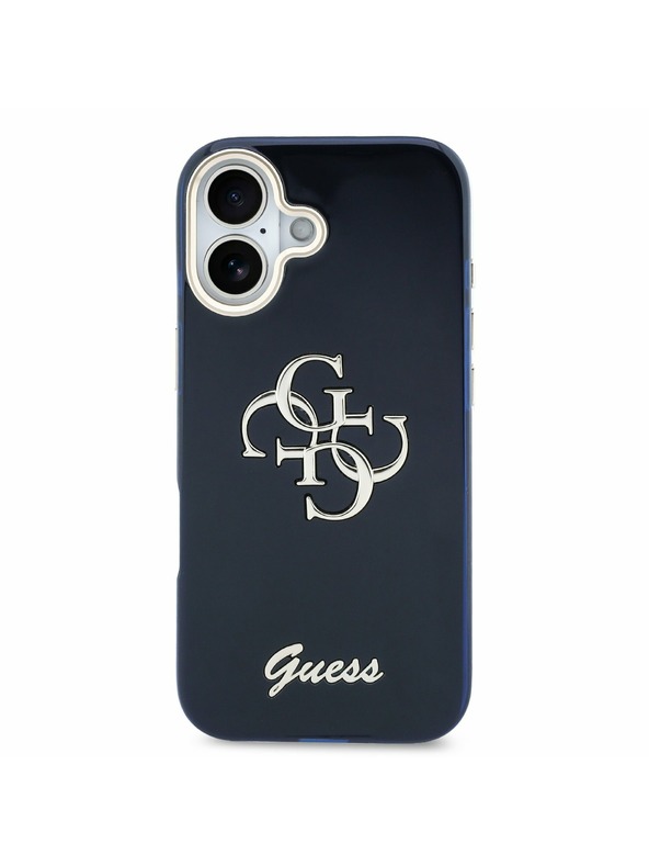 Guess Guess IML 4G Script Metal Logo Задний Чехол за iPhone 17 Blue