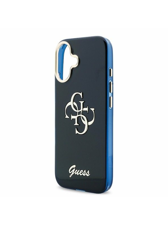 Guess Guess IML 4G Script Metal Logo Задний Чехол за iPhone 17 Blue