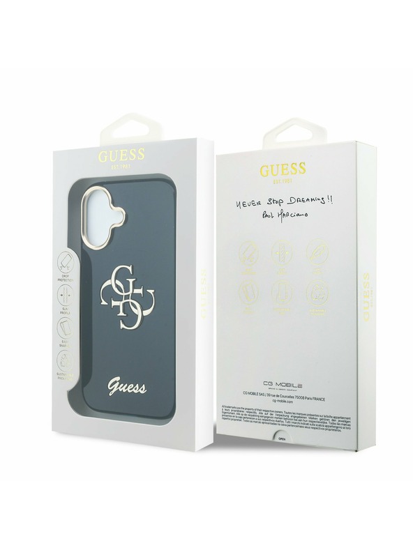 Guess Guess IML 4G Script Metal Logo Задний Чехол за iPhone 17 Blue