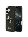 Guess Guess PU Fixed Glitter 4G Metal Frame Задний Чехол за iPhone 17 Black