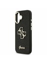 Guess Guess PU Fixed Glitter 4G Metal Frame Задний Чехол за iPhone 17 Black