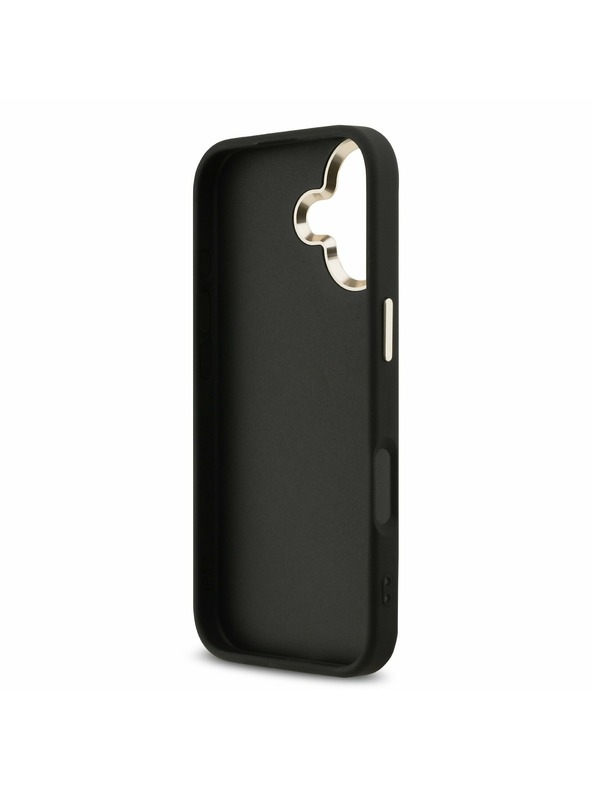 Guess Guess PU Fixed Glitter 4G Metal Frame Задний Чехол за iPhone 17 Black