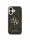 Guess Guess PU Leather 4G Metal Logo Gold Frame Задний Чехол за iPhone 17 Black